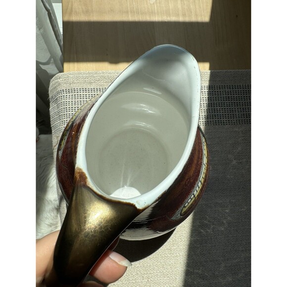 RARE VTG Eduardo Vega Vase Signed Tan Brown Abstract medium round - Picture 8 of 9